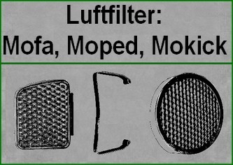 Luftfilter für Mofa, Moped, Mokick